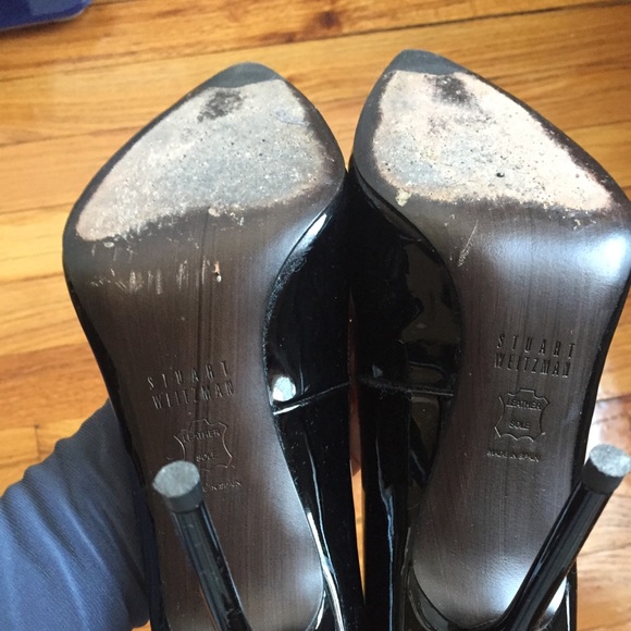 stuart weitzman nouveau black pointy toe pumps - Picture 3 of 3